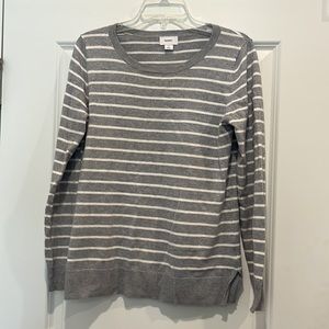 Silver sparkly stripped thin sweater size medium